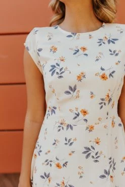 Rokoko THE IANNA FLORAL MIDI DRESS IN IVORY NEW ARRIVALS