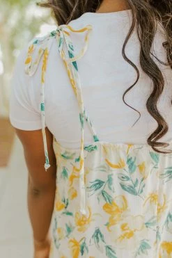 Ces Femme THE TAHITI TIE STRAP JUMPSUIT IN YELLOW FLORAL