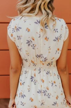 Rokoko THE IANNA FLORAL MIDI DRESS IN IVORY NEW ARRIVALS