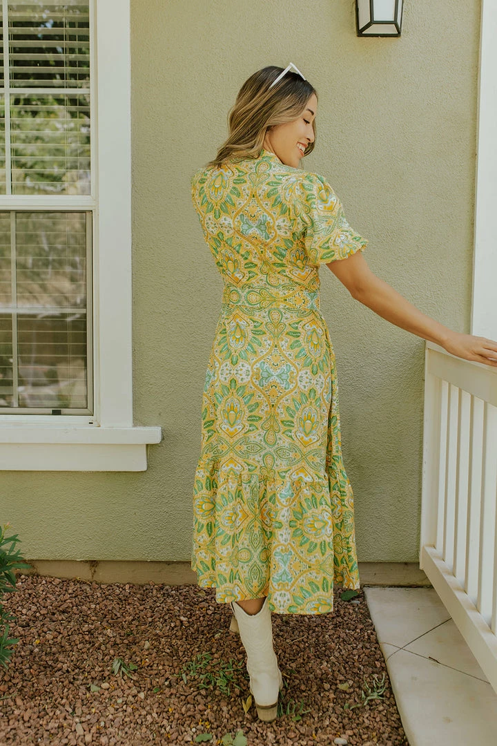 Flying Tomato THE PARADISE MIDI DRESS IN GREEN PAISLEY 2 Flying Tomato THE PARADISE MIDI DRESS IN GREEN PAISLEY