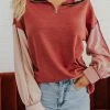 BIB THE SWEET TREAT COLOR BLOCK SWEATER IN MAUVE