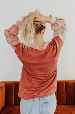 BIB THE SWEET TREAT COLOR BLOCK SWEATER IN MAUVE 9 BIB THE SWEET TREAT COLOR BLOCK SWEATER IN MAUVE