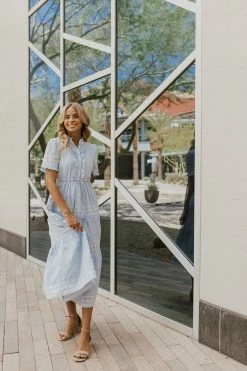 In-Loom THE ABIGAIL EMBROIDERED DRESS IN LIGHT BLUE NEW ARRIVALS