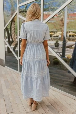 In-Loom THE ABIGAIL EMBROIDERED DRESS IN LIGHT BLUE NEW ARRIVALS