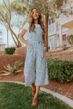 SugarLips THE PEACHY KEEN JUMPSUIT IN BLUE FLORAL