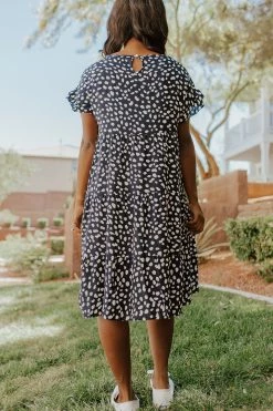 Miss Sparkling THE NOAH POLKA DOT BABYDOLL DRESS IN NAVY DRESSES