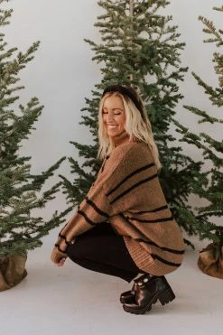 Lumiere TOPS THE GINGERBREAD LANE SWEATER IN BROWN 8 Lumiere TOPS THE GINGERBREAD LANE SWEATER IN BROWN