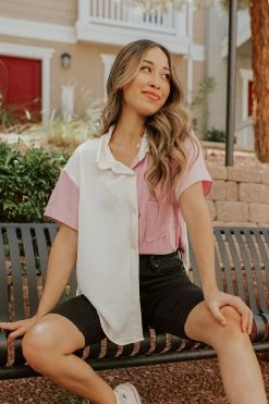 HOPELY THE LETTY BUTTON DOWN SHIRT IN LILAC