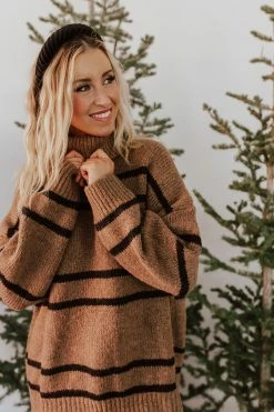 Lumiere TOPS THE GINGERBREAD LANE SWEATER IN BROWN 11 Lumiere TOPS THE GINGERBREAD LANE SWEATER IN BROWN
