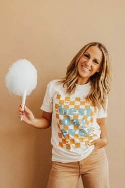 THE BEST DAY EVER ADULT TEE BY HAPPY THREADS X PINK DESERT NEW ARRIVALS 11 THE BEST DAY EVER ADULT TEE BY HAPPY THREADS X PINK DESERT NEW ARRIVALS