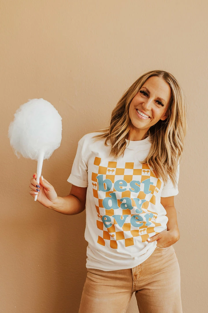 THE BEST DAY EVER ADULT TEE BY HAPPY THREADS X PINK DESERT NEW ARRIVALS 3 THE BEST DAY EVER ADULT TEE BY HAPPY THREADS X PINK DESERT NEW ARRIVALS