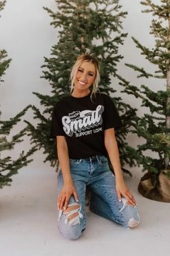 THE PINK DESERT SHOP SMALL TEE IN BLACK PD EXCLUSIVES