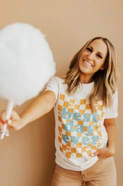 THE BEST DAY EVER ADULT TEE BY HAPPY THREADS X PINK DESERT NEW ARRIVALS