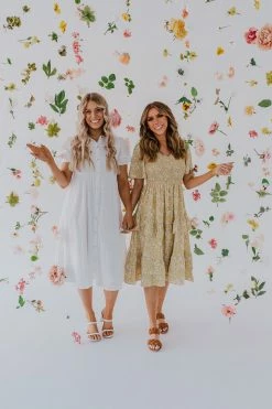 Polagram/Baevely THE WHITNEY BUTTON DOWN DRESS IN IVORY