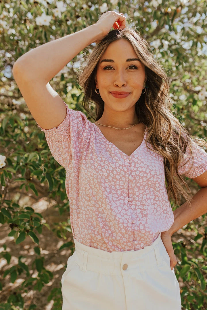 Cozy Casual TOPS THE PRETTY IN PINK BUTTON DOWN TOP IN FLORAL 3 Cozy Casual TOPS THE PRETTY IN PINK BUTTON DOWN TOP IN FLORAL
