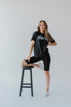 SMART MOUTH THE MAMA LIGHTNING BOLT TEE IN BLACK MINERAL 9 SMART MOUTH THE MAMA LIGHTNING BOLT TEE IN BLACK MINERAL