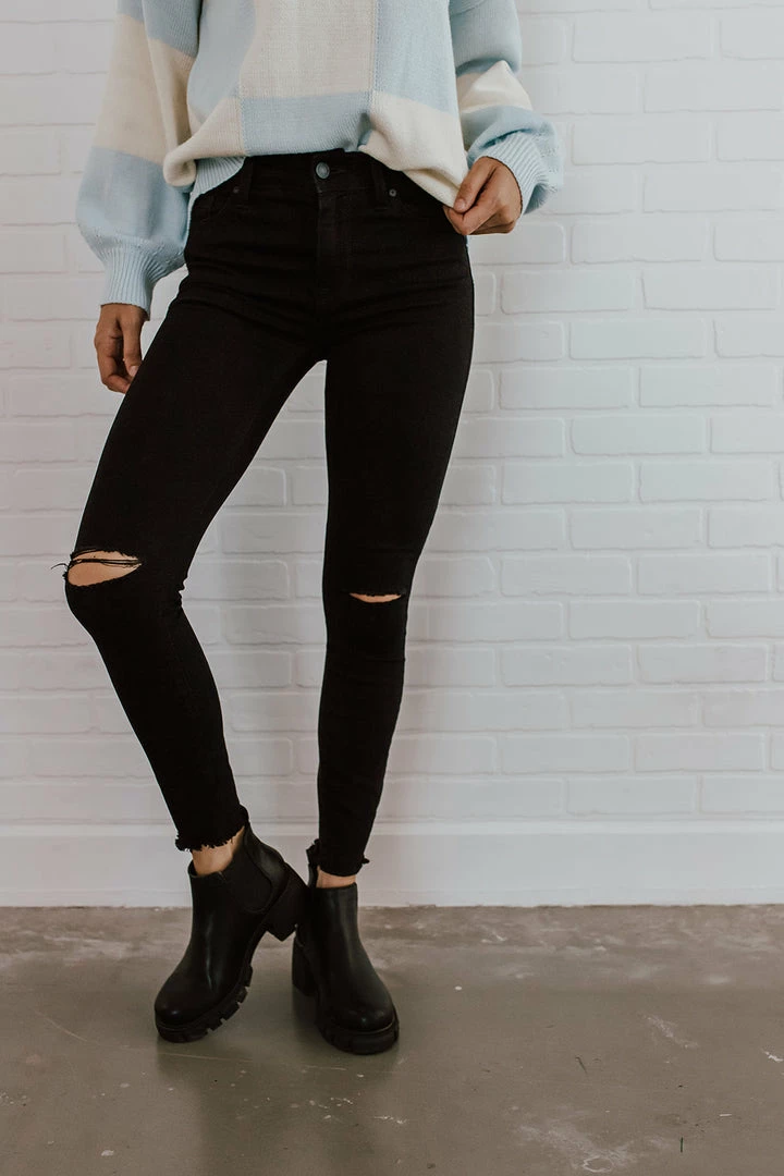 Eunina BOTTOMS THE SKINNY KNEE SLIT JEANS IN BLACK 3 Eunina BOTTOMS THE SKINNY KNEE SLIT JEANS IN BLACK