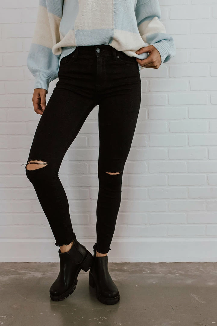 Eunina BOTTOMS THE SKINNY KNEE SLIT JEANS IN BLACK 5 Eunina BOTTOMS THE SKINNY KNEE SLIT JEANS IN BLACK