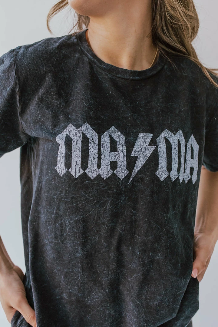 SMART MOUTH THE MAMA LIGHTNING BOLT TEE IN BLACK MINERAL 5 SMART MOUTH THE MAMA LIGHTNING BOLT TEE IN BLACK MINERAL