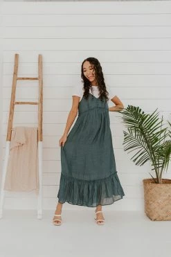 Listicle DRESSES THE OASIS MAXI DRESS IN DEEP TEAL