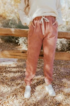 Wishlist THE CHRISTINE CORDUROY JOGGER IN CLAY