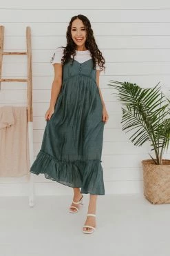 Listicle DRESSES THE OASIS MAXI DRESS IN DEEP TEAL