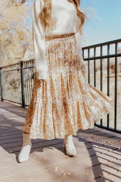 Moodie THE BEATRIX IRIDESCENT MIDI SKIRT IN BLUSH