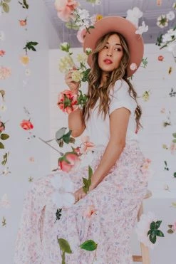 Mikarose THE WILLA MAXI SKIRT IN WATERCOLOR FLORAL