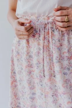 Mikarose THE WILLA MAXI SKIRT IN WATERCOLOR FLORAL