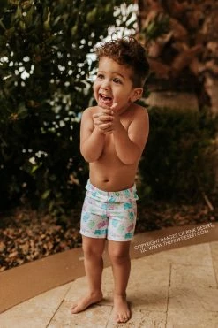 PINK DESERT BOYS EUROPEAN CUT SWIM SHORT IN POPSICLE