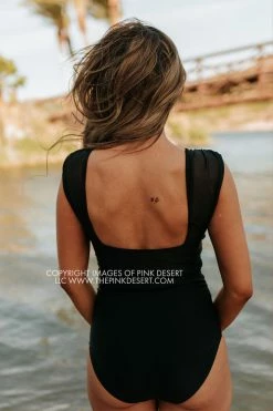 PINK DESERT SWEETHEART MESH ONE PIECE IN BLACK 11 PINK DESERT SWEETHEART MESH ONE PIECE IN BLACK