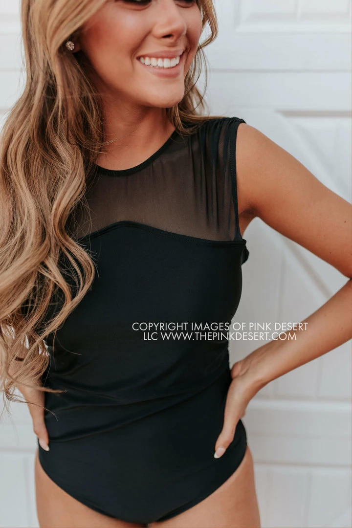 PINK DESERT SWEETHEART MESH ONE PIECE IN BLACK 3 PINK DESERT SWEETHEART MESH ONE PIECE IN BLACK