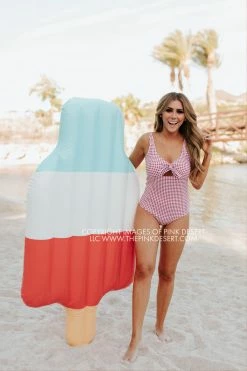 PINK DESERT TIE FRONT ONE PIECE SWIMSUIT IN SUMMER GINGHAM