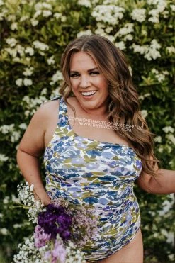 PINK DESERT RUCHED ONE SHOULDER ONE PIECE SWIMSUIT IN WILD LAVENDER 10 PINK DESERT RUCHED ONE SHOULDER ONE PIECE SWIMSUIT IN WILD LAVENDER