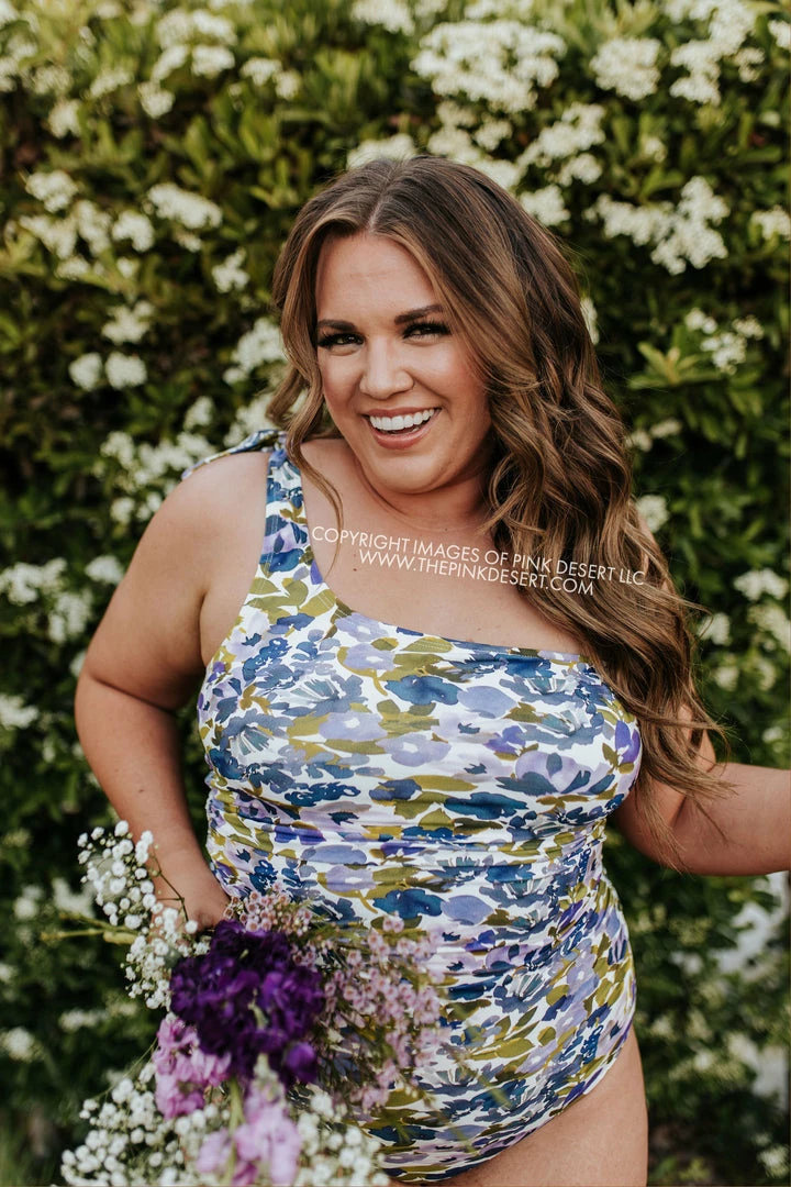 PINK DESERT RUCHED ONE SHOULDER ONE PIECE SWIMSUIT IN WILD LAVENDER 4 PINK DESERT RUCHED ONE SHOULDER ONE PIECE SWIMSUIT IN WILD LAVENDER