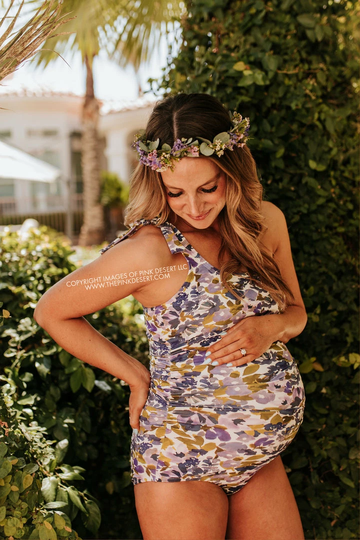 PINK DESERT RUCHED ONE SHOULDER ONE PIECE SWIMSUIT IN WILD LAVENDER 2 PINK DESERT RUCHED ONE SHOULDER ONE PIECE SWIMSUIT IN WILD LAVENDER