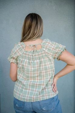 Hayden Los Angeles THE CALL ME MAYBE BABYDOLL TOP IN SAGE PLAID TOPS 11 Hayden Los Angeles THE CALL ME MAYBE BABYDOLL TOP IN SAGE PLAID TOPS