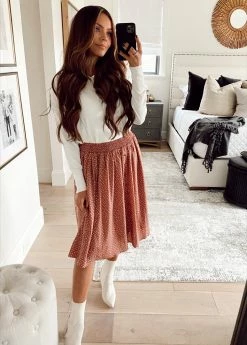 THE PINK DESERT PIPPIN POLKA DOT SKIRT IN MAUVE SKIRTS