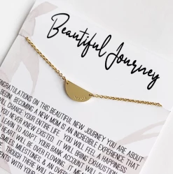 Presentlee THE MAMA HALF MOON NECKLACE IN GOLD ACCESSORIES