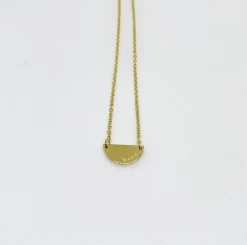 Presentlee THE MAMA HALF MOON NECKLACE IN GOLD ACCESSORIES