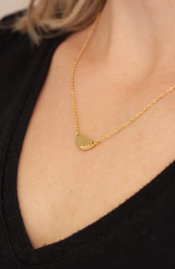 Presentlee THE MAMA HALF MOON NECKLACE IN GOLD ACCESSORIES