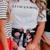 THE LA VIE EN ROSE TEE IN WHITE BY PINK DESERT SWIM