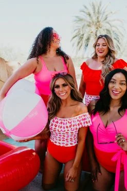 SASSY RED LIPSTICK X PINK DESERT RUFFLE MIDKINI IN SASSY LIP PRINT SWIM 10 SASSY RED LIPSTICK X PINK DESERT RUFFLE MIDKINI IN SASSY LIP PRINT SWIM