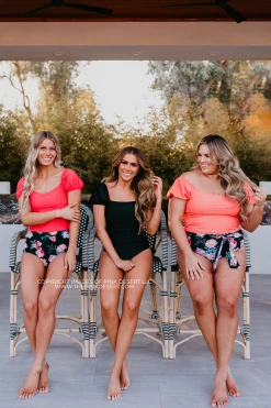 PUFF SLEEVE ONE PIECE IN BLACK BY PINK DESERT SWIM