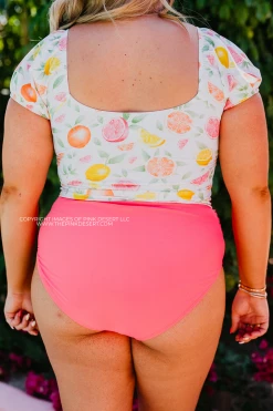 HIGH WAIST TIE FRONT SWIM BOTTOMS IN PALM SPRINGS PINK BY SASSY RED LIPSTICK X PINK DESERT 13 HIGH WAIST TIE FRONT SWIM BOTTOMS IN PALM SPRINGS PINK BY SASSY RED LIPSTICK X PINK DESERT