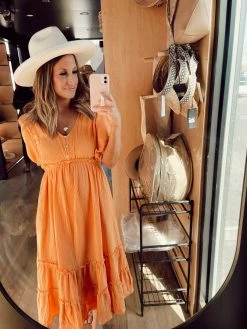 Tea N Rose THE HAVANA MIDI DRESS IN MANGO