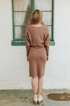 Staccato THE CAMILLE LONG SLEEVE DRESS IN CAPPUCCINO DRESSES 9 Staccato THE CAMILLE LONG SLEEVE DRESS IN CAPPUCCINO DRESSES