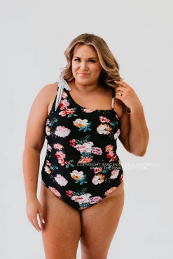 ONE SHOULDER BOW ONE PIECE IN LE FLEUR BY PINK DESERT