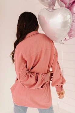 Blue B THE LOVE YOURSELF SHACKET IN BLUSH PINK TOPS