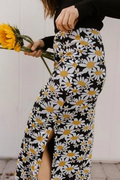 Pretty Garbage THE DARLING DAISY MIDI SKIRT IN BLACK SKIRTS